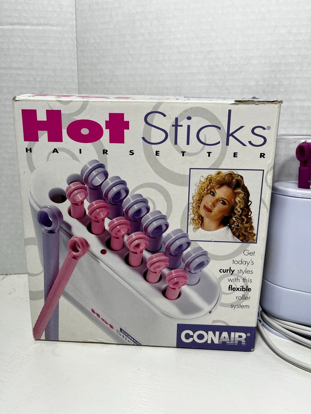 Vintage Conair Hot Sticks 1997 hairsetter with original box 14 travel stix retro